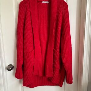 Zara Bold Red Women's Cardigan